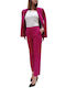 Damen Fuchsie Set mit Hoch tailliert Hose