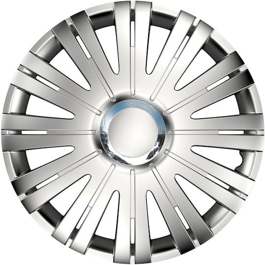 AMiO Car Hubcap Set 15" 4pcs Silver