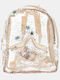 Alouette Glitter Star Backpack Kinder Rucksack Rucksack Beige