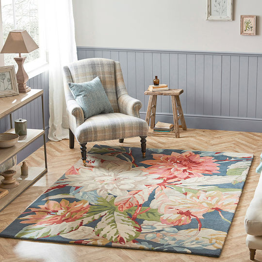 Sanderson Dahlia & Rosehip Lucrat manual Covor Rectangular Din lână Teal