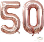 Set of 2 Balloons Foil Rose Gold Jumbo Numbers 100cm