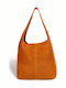 Leder Damentasche Schultertasche Orange