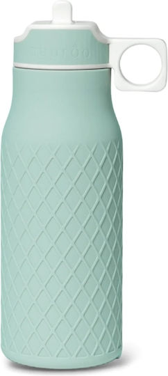 Nuuroo Isa Детска Бутилка За Вода Силиконова със Сламка Светлосин 400ml