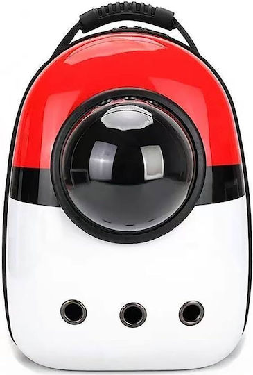 Denik Pets Capsule Pokeball Rucksack für Hunde Rot L42xB30xH25cm.