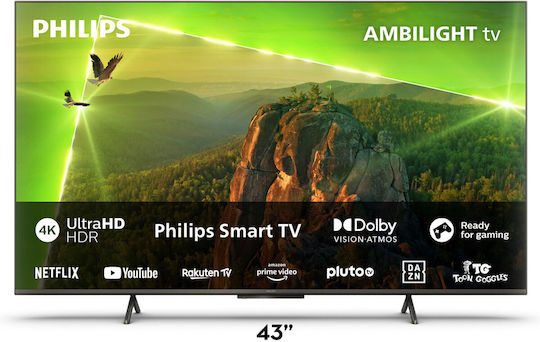 Philips Smart Τηλεόραση 43" 4K UHD LED PUS8118 HDR (2023) 43PUS8118/12