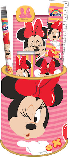 Gim Minnie Детски комплекти за писане с Молив, Точило, Гума, Бележник, Линиял и Кутия за моливи