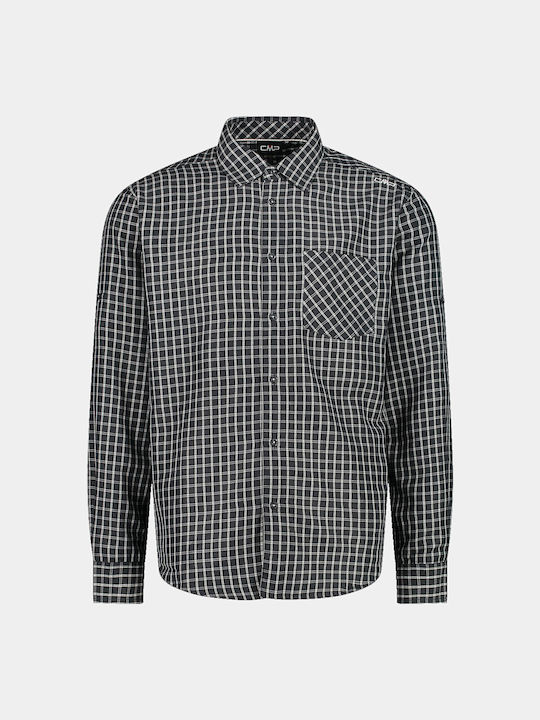 CMP Men's Shirt Long Sleeve Checked Gray