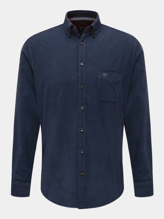 Fynch Hatton Men's Shirt Long Sleeve Corduroy Navy Blue