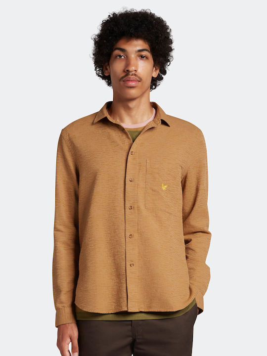 Lyle and Scott Men's Shirt Long Sleeve Brown