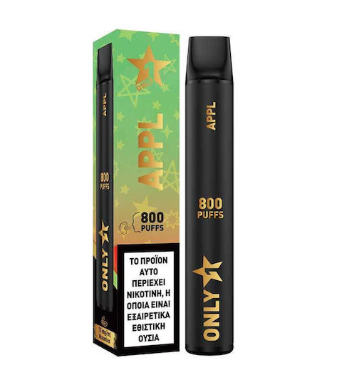 Only1 Disposable E-Cigarette 800 Puffs Apple 2ml 12mg Black