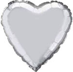 Balloon Foil Valentine's Day Heart Silver 45cm