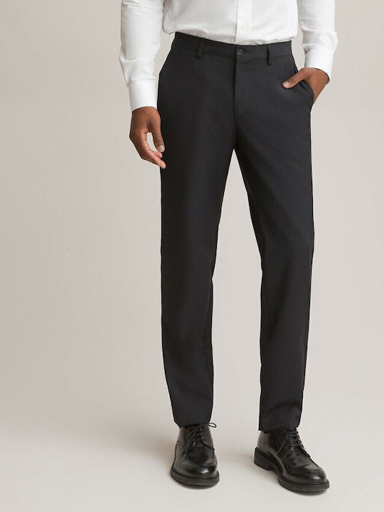 Herrenhose Anzug Elastisch mit Gerade Bein Stil Schwarz