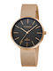 Strand by Obaku Women's Watch with Pink Gold Metal Bracelet