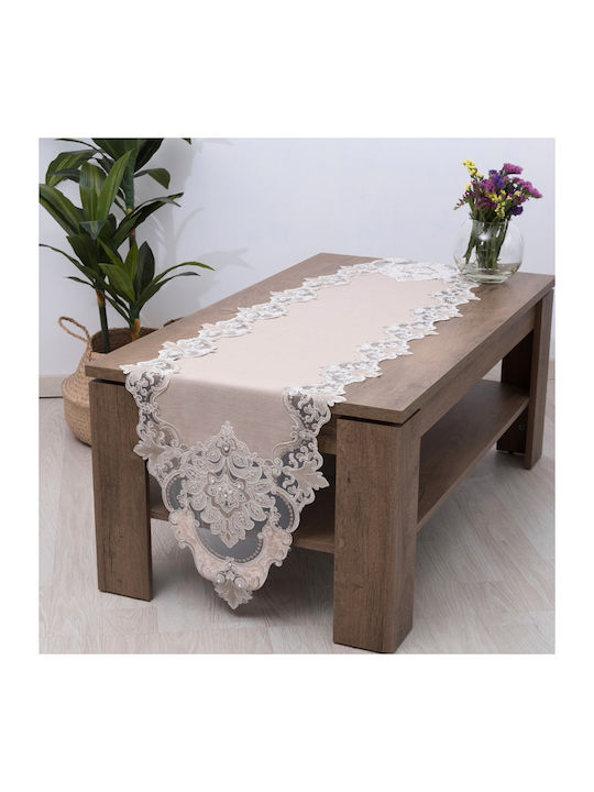 Dimeco 2134 Cotton Tablecloth Runner Beige 40x160cm