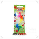 Uniker Birthday Candle Number "2" Multicolored