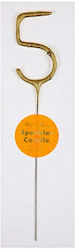 Meri Meri Birthday Candle Number "5" in Gold Color 156115