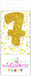 Birthday Candle Number "7" in Gold Color