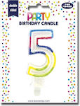 Birthday Candle Number "5" Multicolored