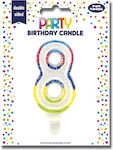 Birthday Candle Number "8" Multicolored