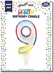 Eurowrap Birthday Candle Number "9" Multicolored