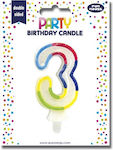 Birthday Candle Number "3" Multicolored