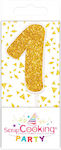 Birthday Candle Number "1" in Gold Color