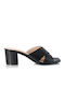 Malesa Chunky Heel Mules Black