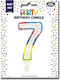 Birthday Candle Number "7" Multicolored