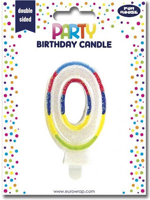 Birthday Candle Number "0" Multicolored