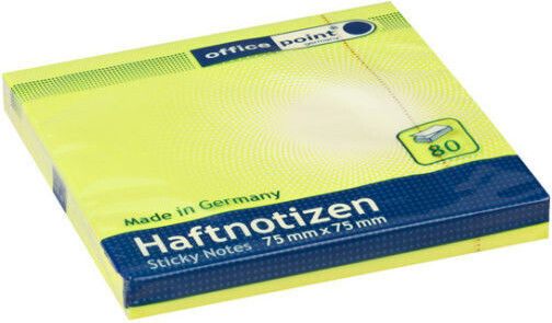 Office Point Sticky Memo Pads Cube 80 Sheets Yellow 7.5x7.5cm 75x75