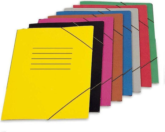 Uni Pap Folder with Rubber Band and Ears for Paper A4 Blue