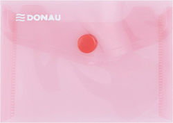 Donau Folder Transparent with Button for Paper A7 Red