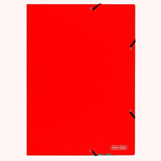 Colorfix Φάκελος με Λάστιχο και Αυτιά για Χαρτί A4 Κόκκινος