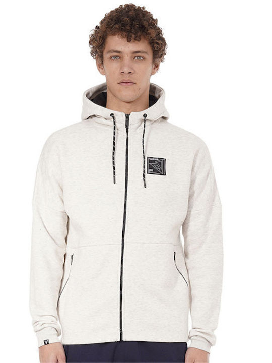 Magnetic North Hooded White Sweatshirt