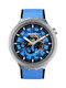 Swatch Watch Battery with Blue Rubber Strap