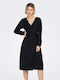 Only Midi Kleid Wickel Schwarz