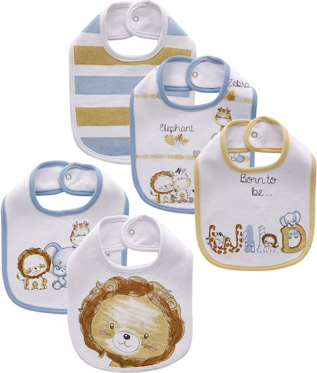 Prenatal Bib from 100% Cotton with Button Multicolored 5pcs Prenatal Bib from 100% Cotton with Button Multicolored 5pcs