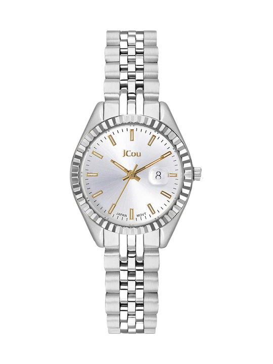 Jcou Queen's Women's Watch with Silver Metal Bracelet