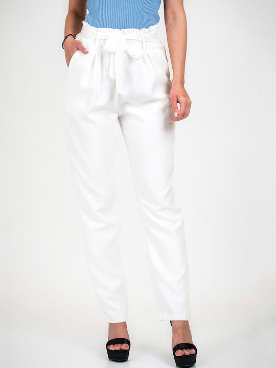 DOT Women's Fabric Trousers White