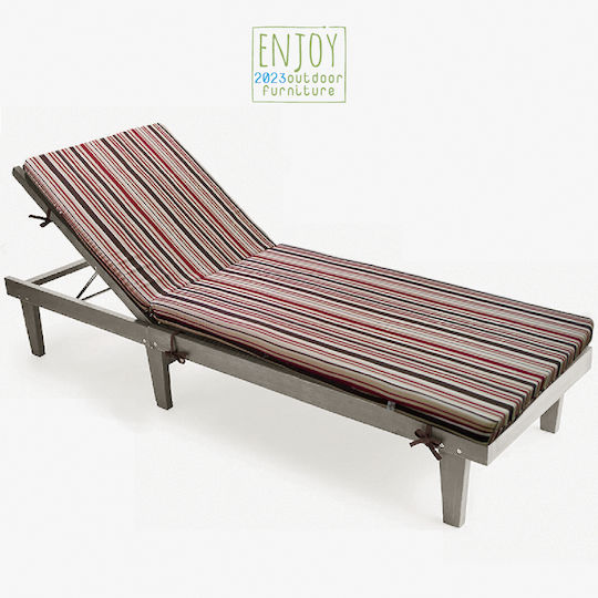 Go Smart Home Waterproof Sunbed Cushion with Backrest Multicolour 195x60cm