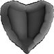 Balloon Foil Valentine's Day Heart Black 45cm