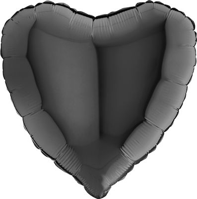 Balloon Foil Valentine's Day Heart Black 45cm