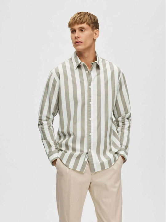 Selected Long-sleeved Shirt Striped Blue