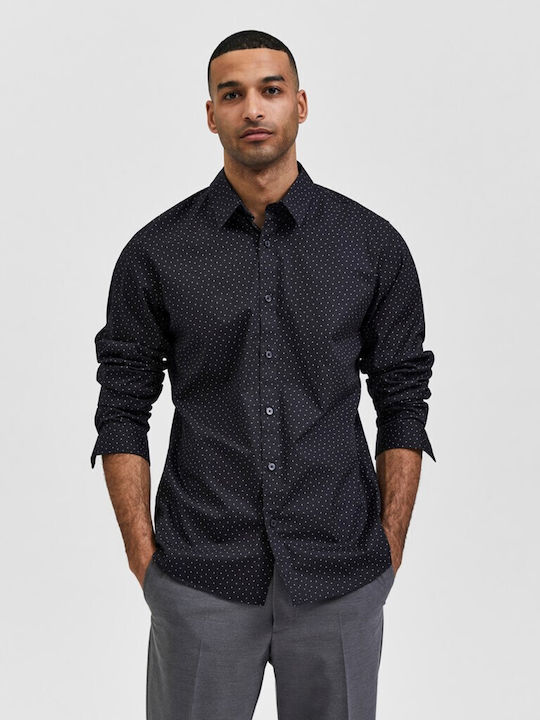 Selected Men's Shirt with Long Sleeves Black