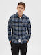 Selected Men's Shirt Long Sleeve Flannel Checked Blue