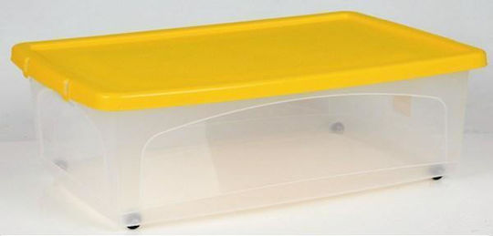 Viomes Plastik Aufbewahrungsbox mit Räder und Deckel Transparent 59x40x19,5cm