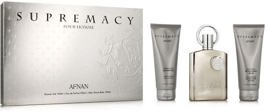 Afnan Supremacy Silver Herren Set mit Eau de Parfum und Duschgel 3Stück