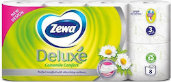 Zewa Deluxe Χαρτί Υγείας Χαμομήλι 3φύλλων 8άρι 0,728kg