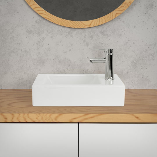 ML-Design Montat pe perete Deasupra Blatului Chiuvetă Ceramică 46x26x11cm Alb