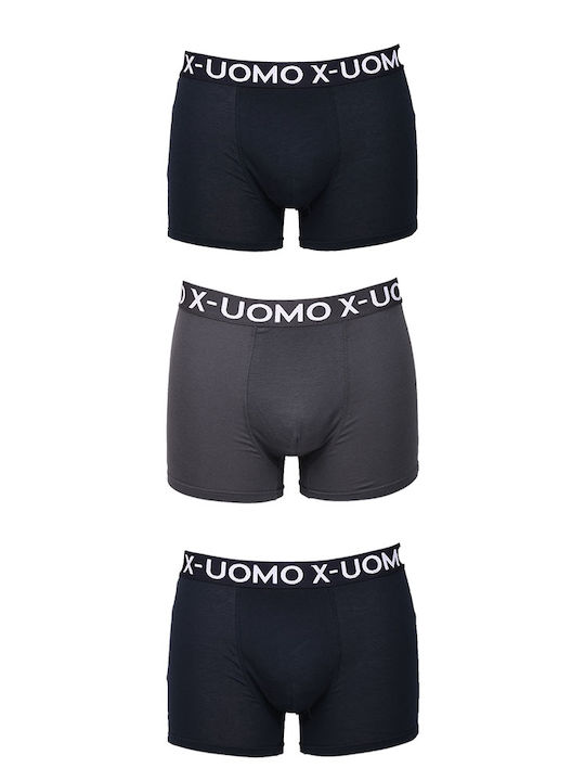 Uomo Herren Boxershorts Mehrfarbig 3Packung